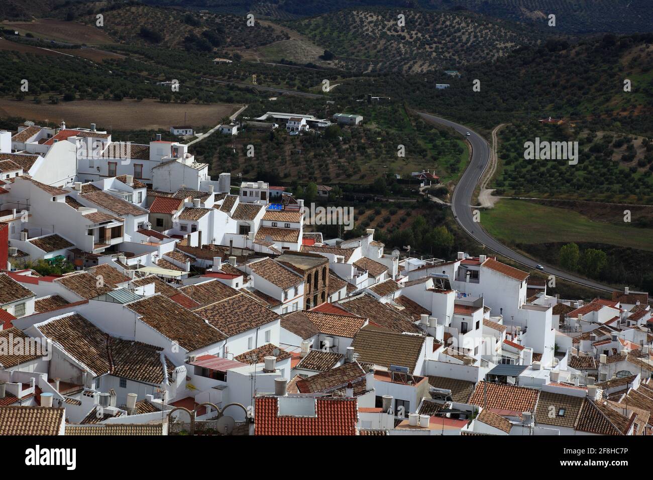 Spanien, Andalusien, Gemeinde Olvera in der Provinz Cadaze, gelegen an der Ruta de los Pueblos Blancos, Straße zu den Weißen Städten Andalusiens, o Stockfoto