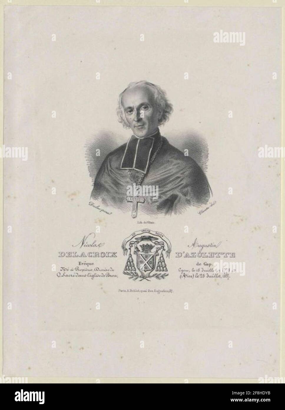 La Croix d'Azolette, Nicolas Augustin de Bishop of Gap Erzbischof von Aux. Stockfoto