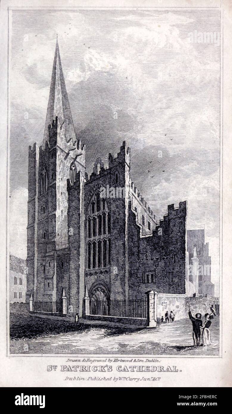 ST. PATRICK’S CATHEDRAL aus dem Reiseführer „The New picture of Dublin : or Stranger's Guide through the Irish Metropolis, enthaltend eine Beschreibung aller öffentlichen und privaten Gebäude, die es zu beachten gilt“ von Hardy, Philip Dixon, 1794-1875. Veröffentlicht 1831 in Dublin von W. Curry. Stockfoto