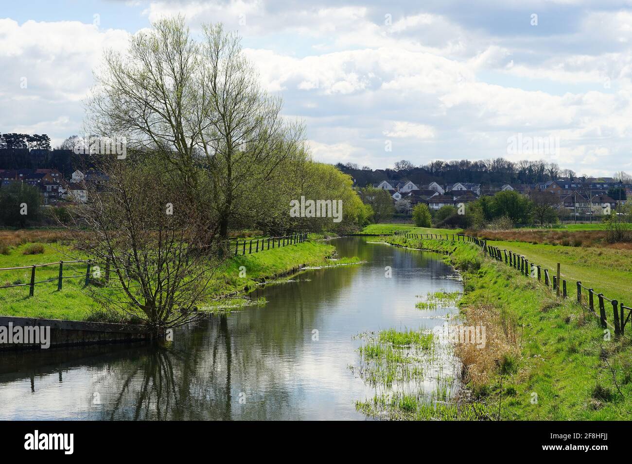 Der Beginn des New River zwischen Hertford und Ware Stockfoto