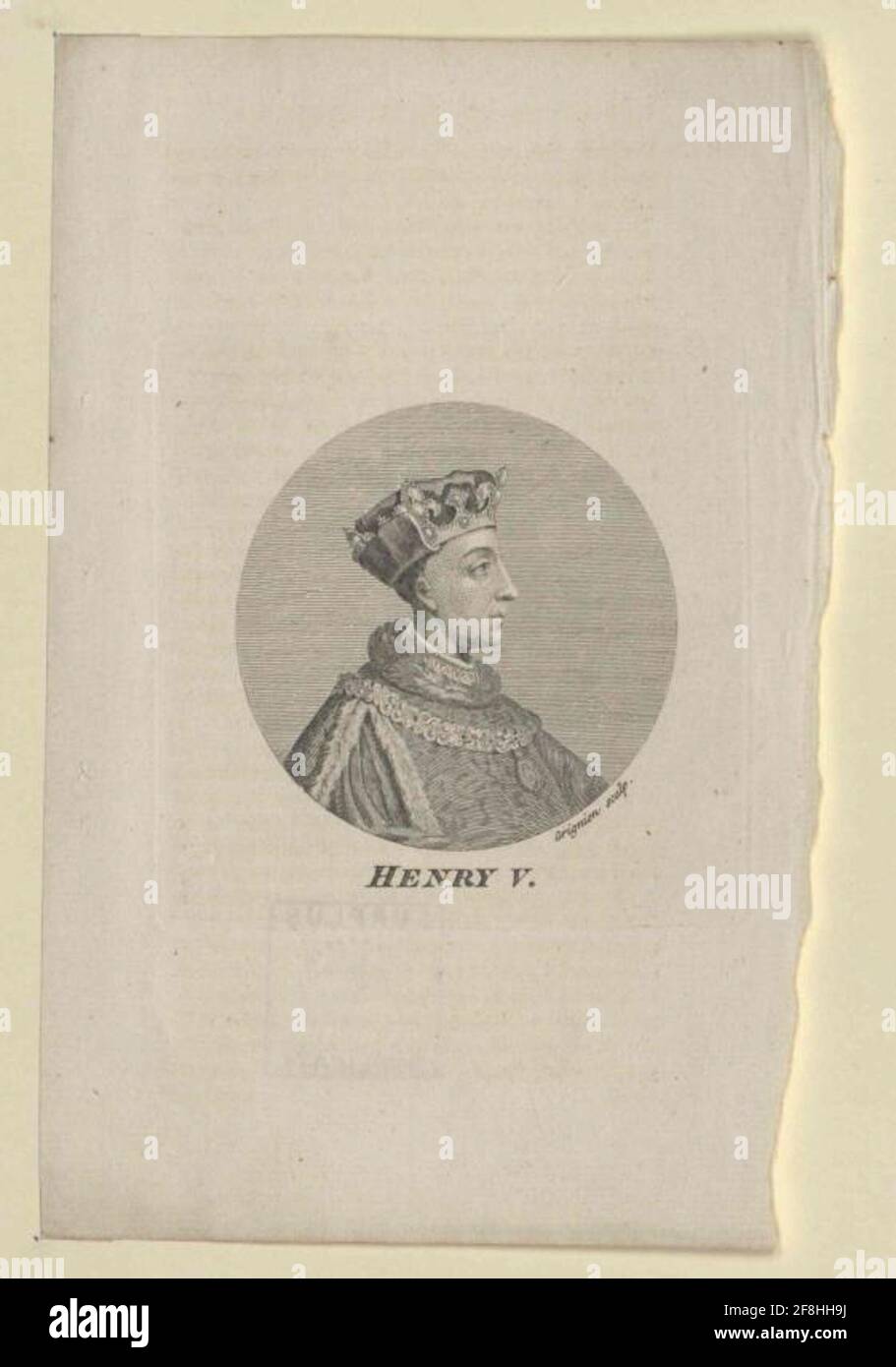 Heinrich V., König von England. Stockfoto