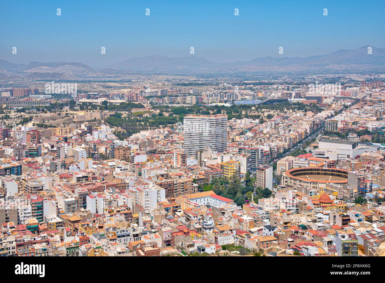 Luftaufnahme der Plaza de Toros in Alicante, Spanien Stockfoto