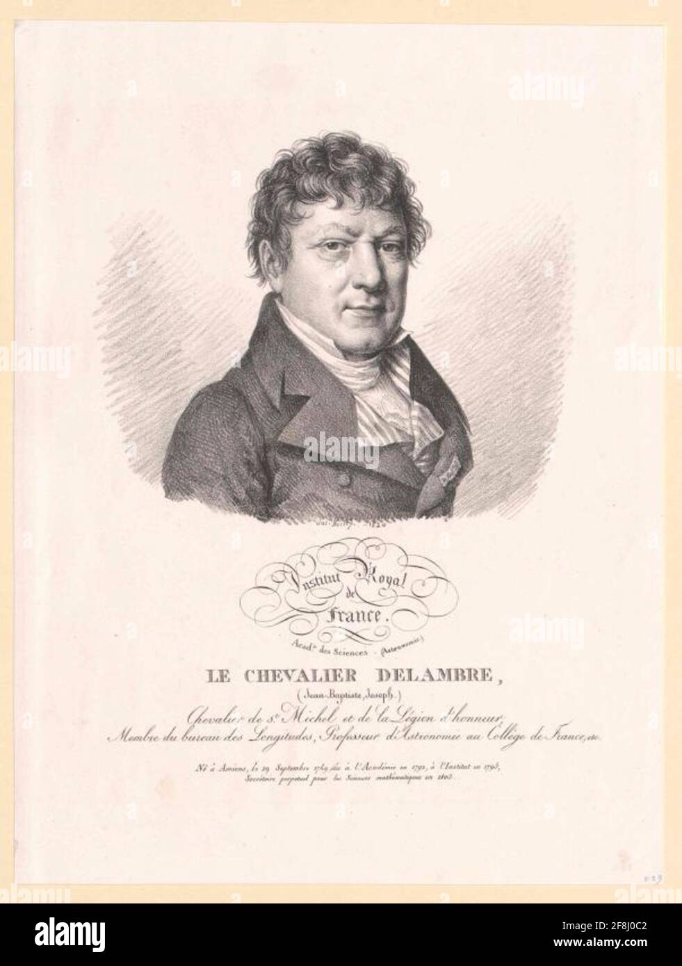 Delambre, Jean Joseph . Stockfoto