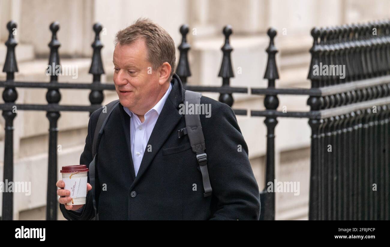 London, Großbritannien. April 2021. Lord Frost, David Frost, Staatsminister im Kabinett, britischer Vorsitzender des EU-UK Partnership Council, tritt in die Downing Street, London ein.Quelle: Ian Davidson/Alamy Live News Stockfoto