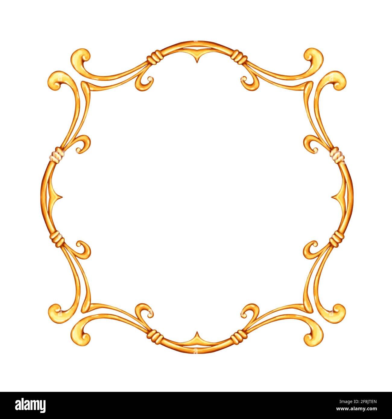 Einfacher Rahmen aus Gold vintage. Bordüre, dekoratives Design-Element Stockfoto