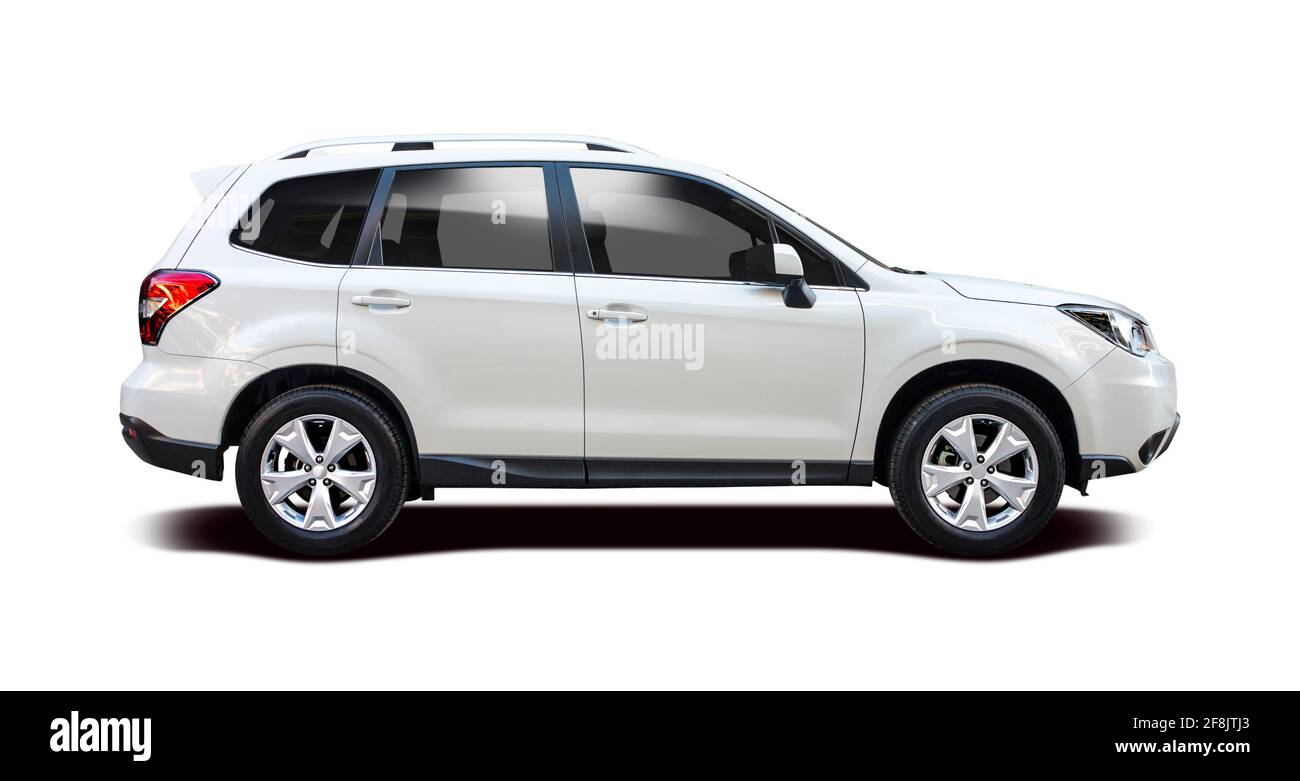 Japanische SUV-Auto Seitenansicht isoliert auf weißem Hintergrund Stockfoto
