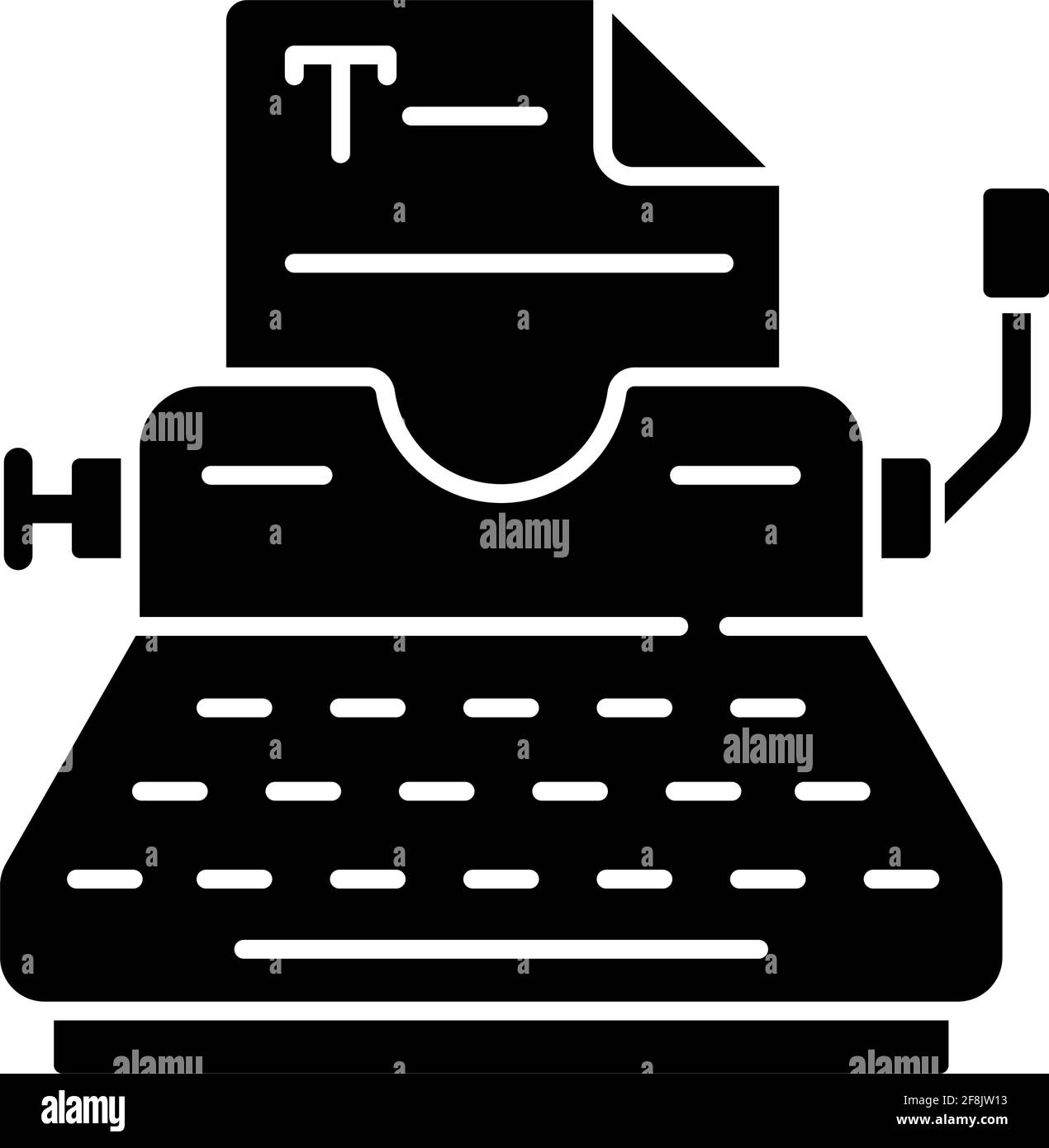 Schreibmaschine, schwarzes Glyphen-Symbol Stock Vektor