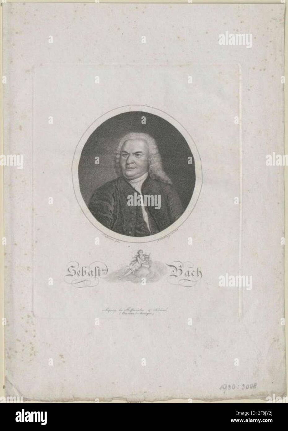 Bach, Johann Sebastian Maler: Haußmann, Elias Gottlobstecher: Netßling, Friedrich Wilhelmverlag: Hoffmeister & Kühlel Stockfoto