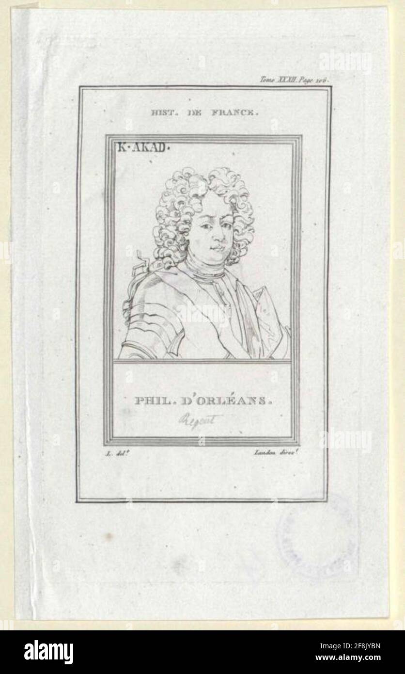 Philipp II., Herzog von Frankreich Orléans. Stockfoto