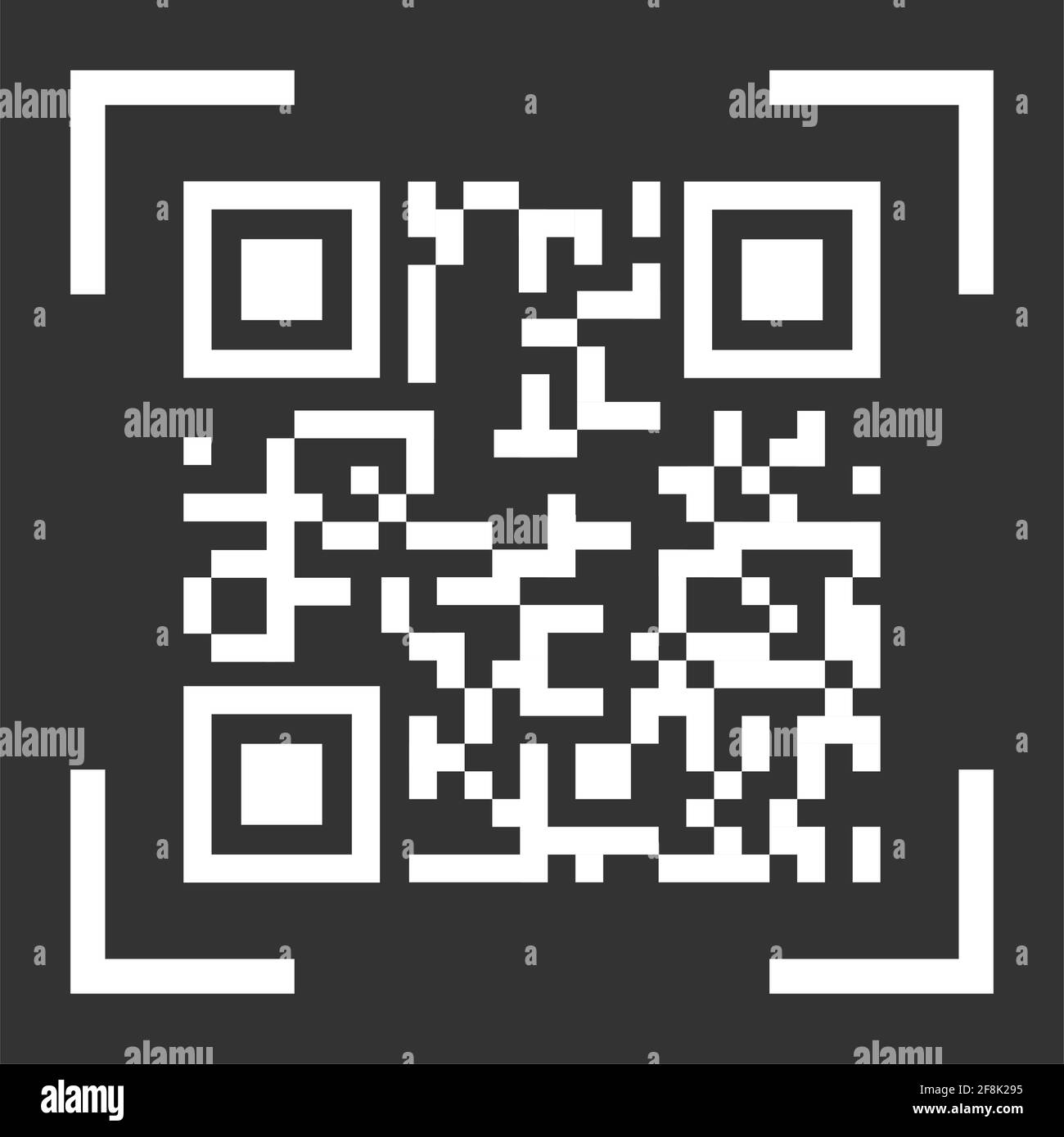 QR-Code-Symbolvektor auf weißem Hintergrund isoliert. Digitales Informationsschild . Stock Vektor