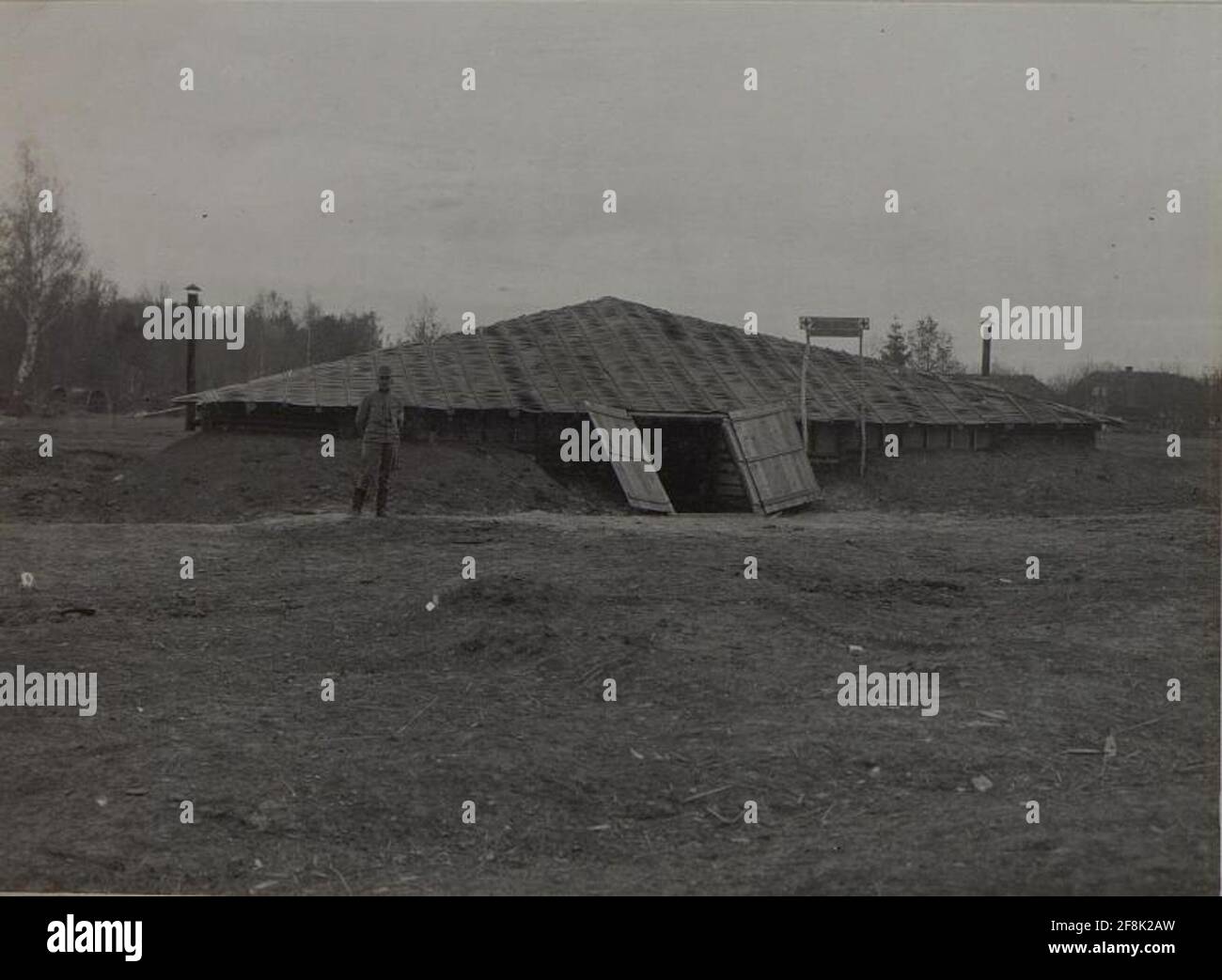 Divisionanity Institute Nummer 4, Quarantänestation für Infektionskrankheiten in Palcza, aufgenommen am 2. Januar 1916. Stockfoto