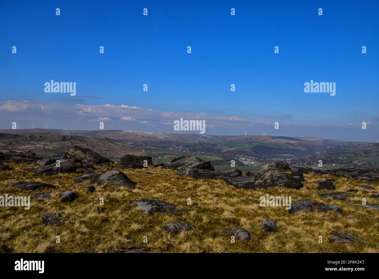 Pennine Hills von Stoodley Pike, Pennine Way, Calderdale, West Yorkshire Stockfoto
