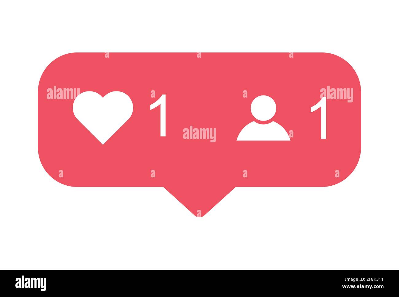 Herz und Zähler, Freund Anfrage Menge Follower Benachrichtigungssymbol  instagram. Button für Social Media Stock-Vektorgrafik - Alamy