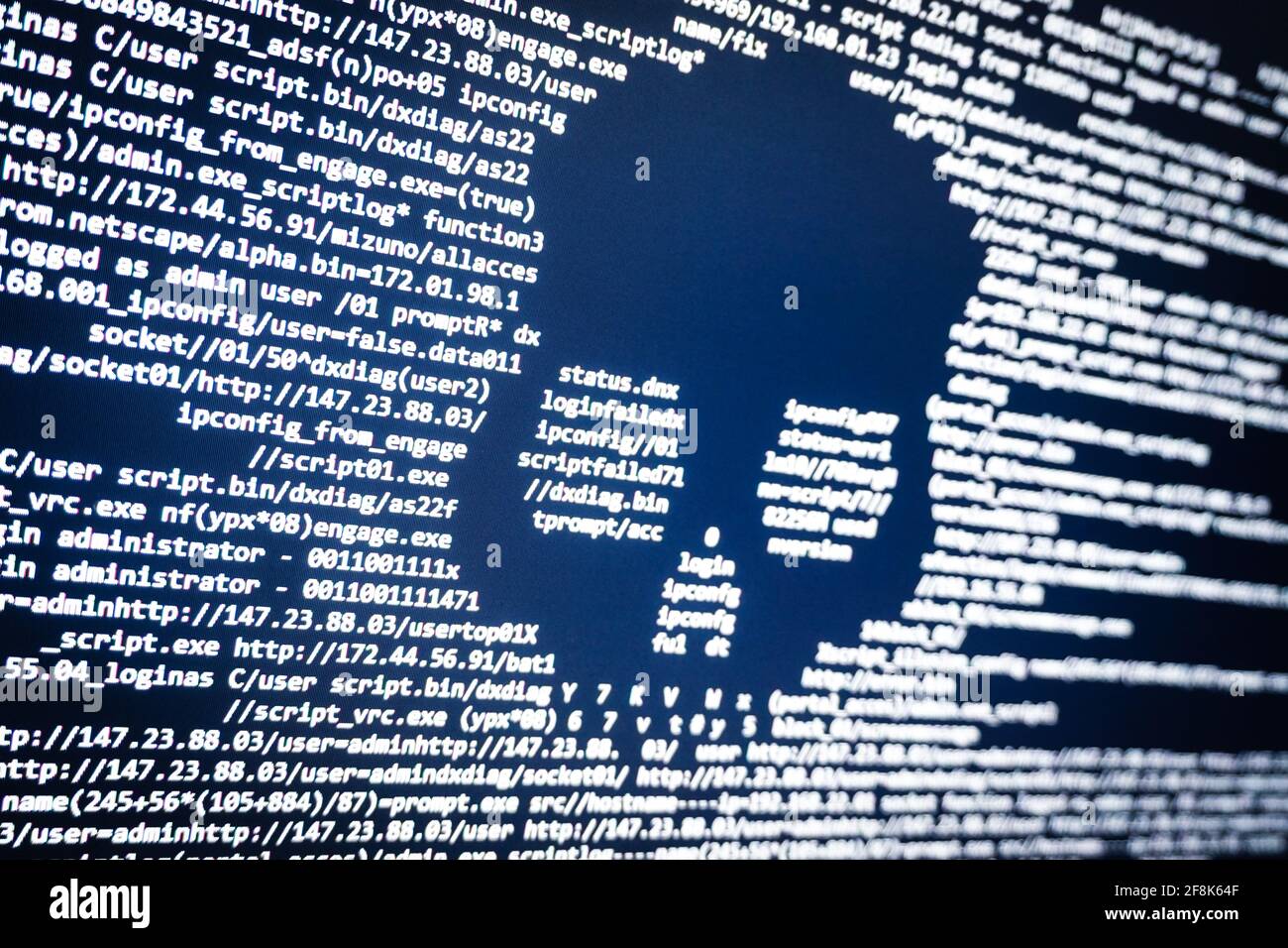 Hackerangriffsmeldung im Computer Stockfoto