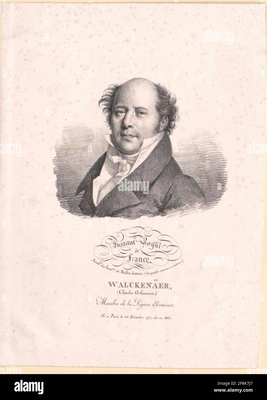 Walckenaer, Charles Athanase Baron. Stockfoto