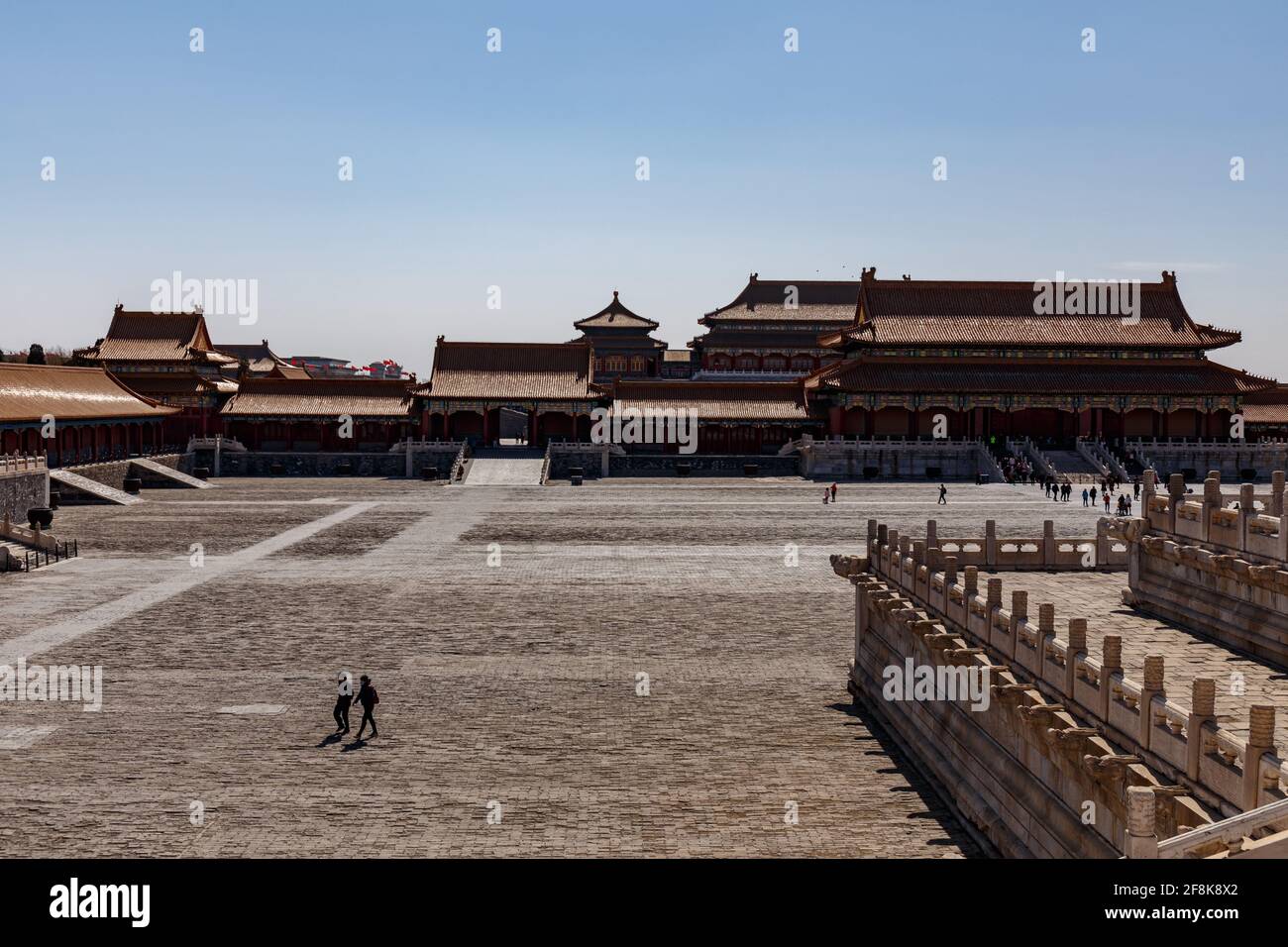 Riesige Freiflächen der Verbotenen Stadt in Peking, China im März 2018. Stockfoto