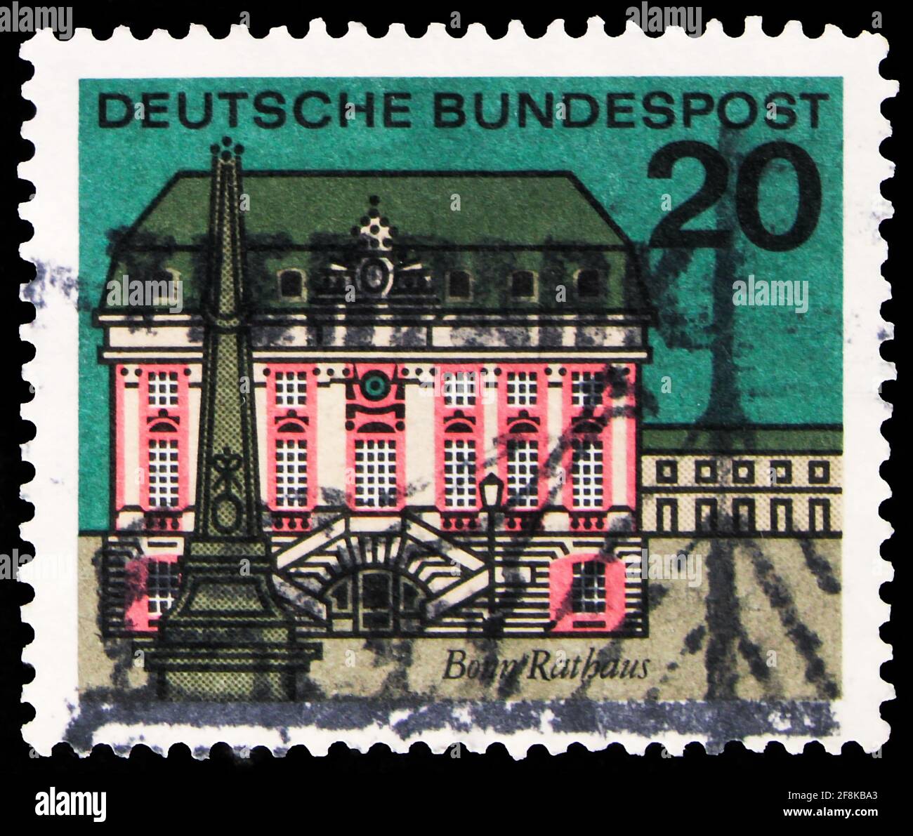 MOSKAU, RUSSLAND - 7. OKTOBER 2019: Die in Deutschland gedruckte Briefmarke zeigt Hauptstädte der Bundesländer - Bonn, Hauptstädte der Bundesländer R Stockfoto