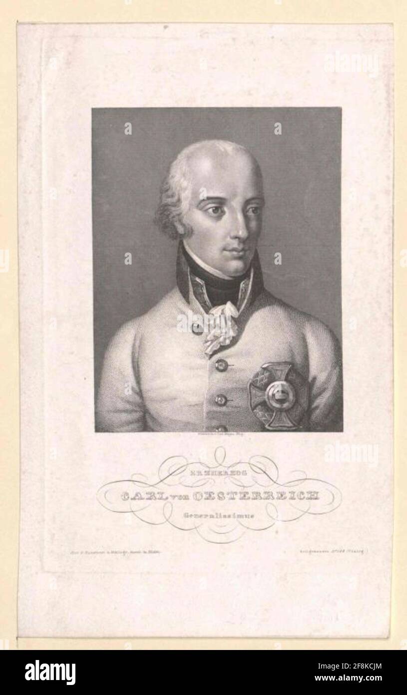 Karl, Erzherzog von Österreich Verlag: Bibliographic Institute Dating: 1826/1874 Verlag: Hildburghausen Stockfoto