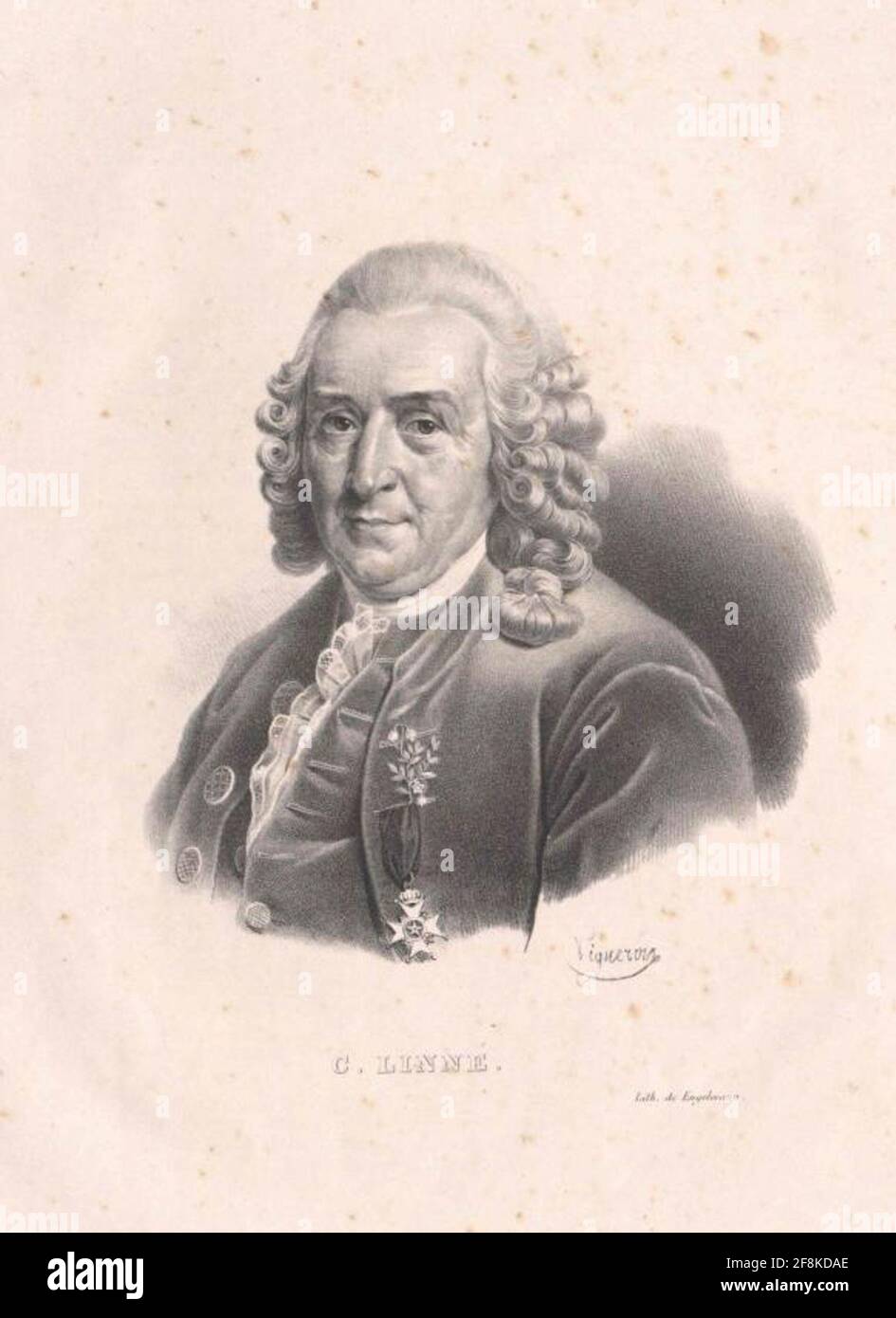 Linné, Charles of Lithograph: Vignon, Pierre Roch Drucker: Engelmann, Godefroy (1788) Dating: 1804/1872 Stockfoto