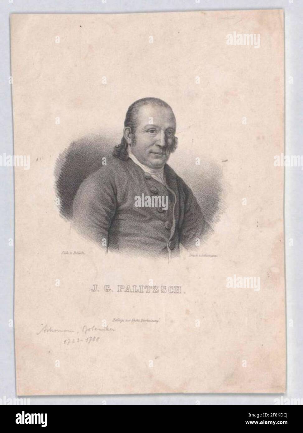 Palitzsch, Johann Georg Lithograph: Baisch, Wilhelm Heinrich Gottliebsprinter: Schumann,? Stockfoto