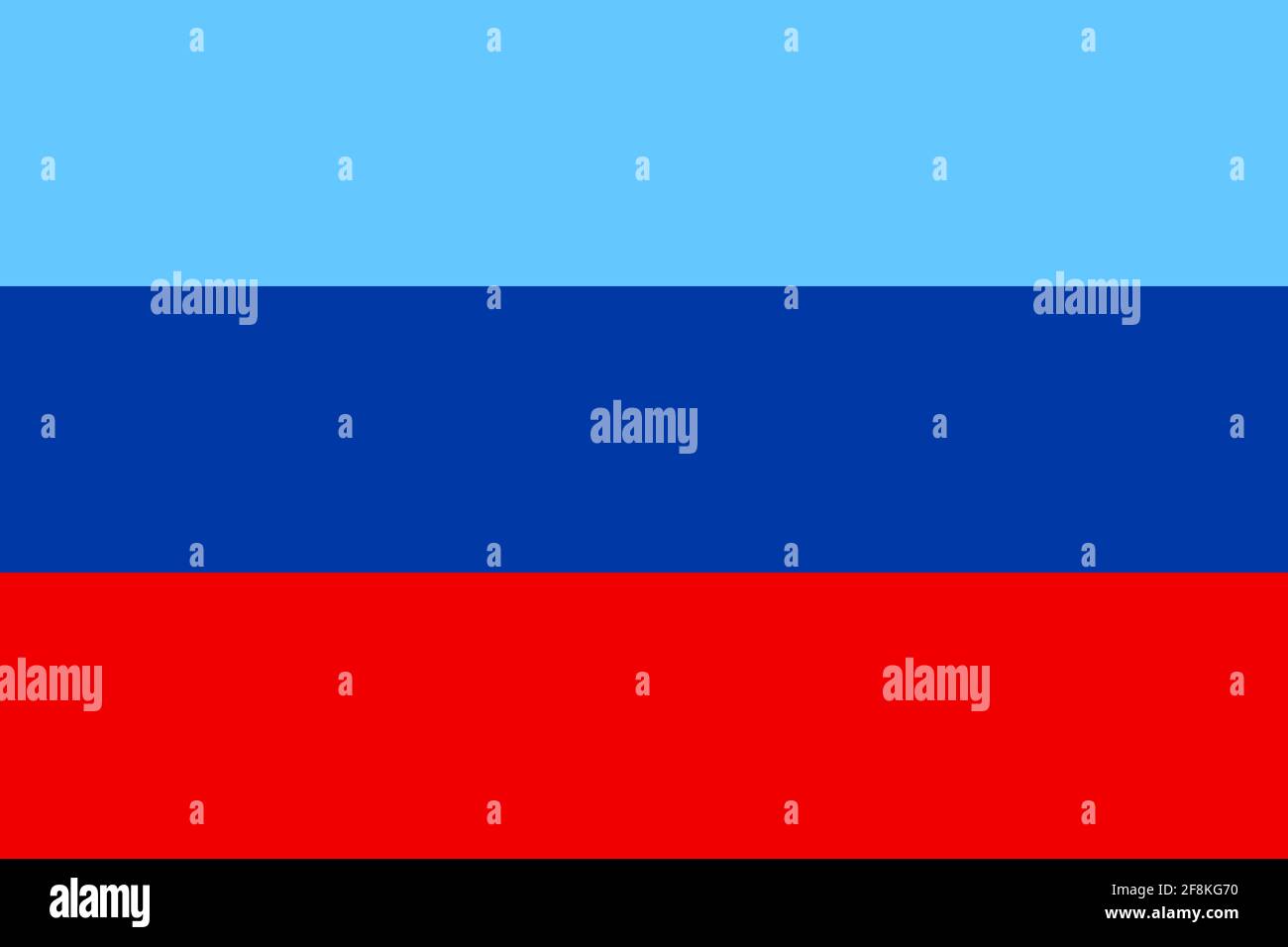 Offizielle große flache Flagge der Volksrepublik Luhansk Horizontal Stockfoto