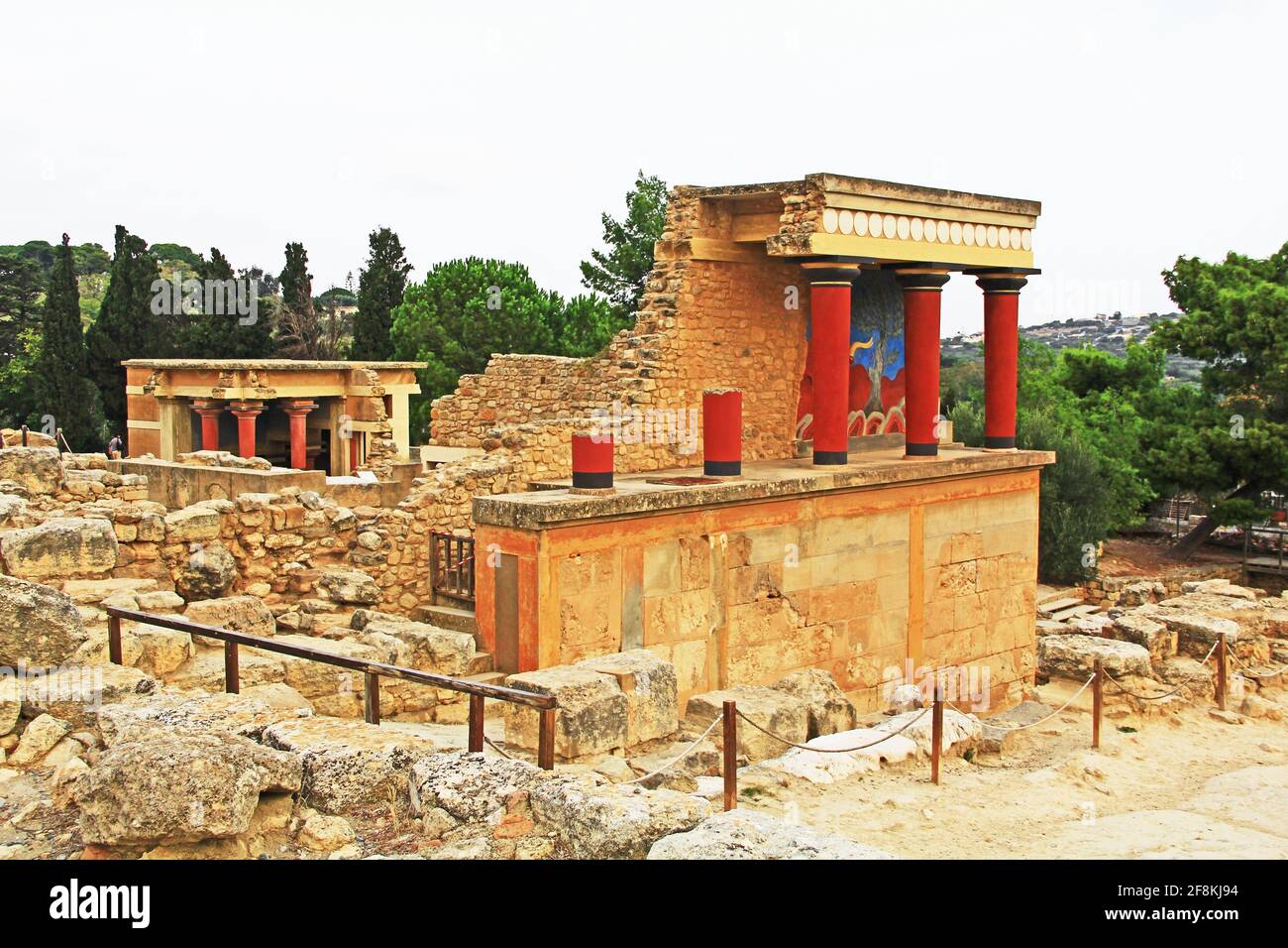 Westbastion des Palastes von Knossos auf Kreta, Griechenland Stockfoto