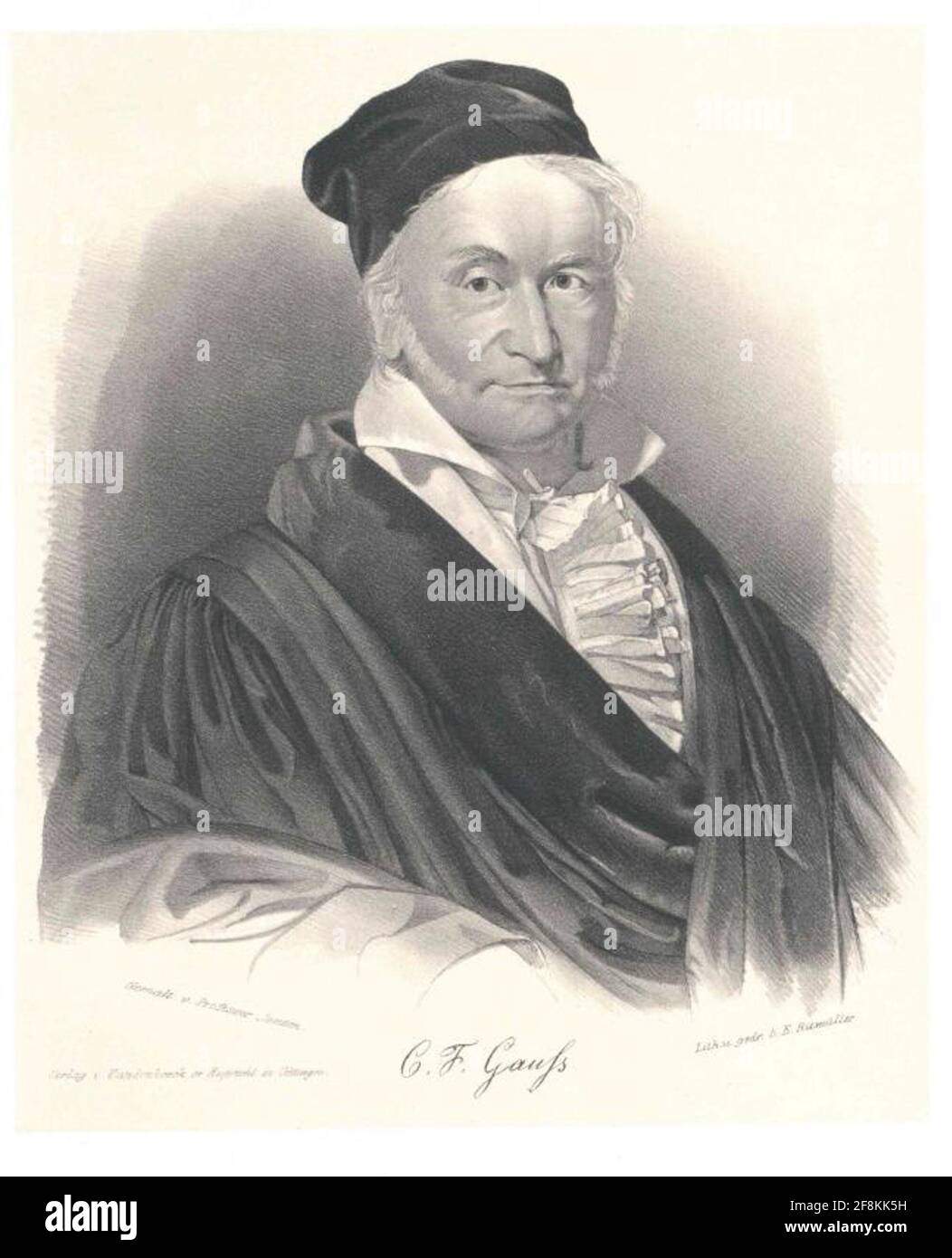 Gauss, Karl Friedrich . Stockfoto