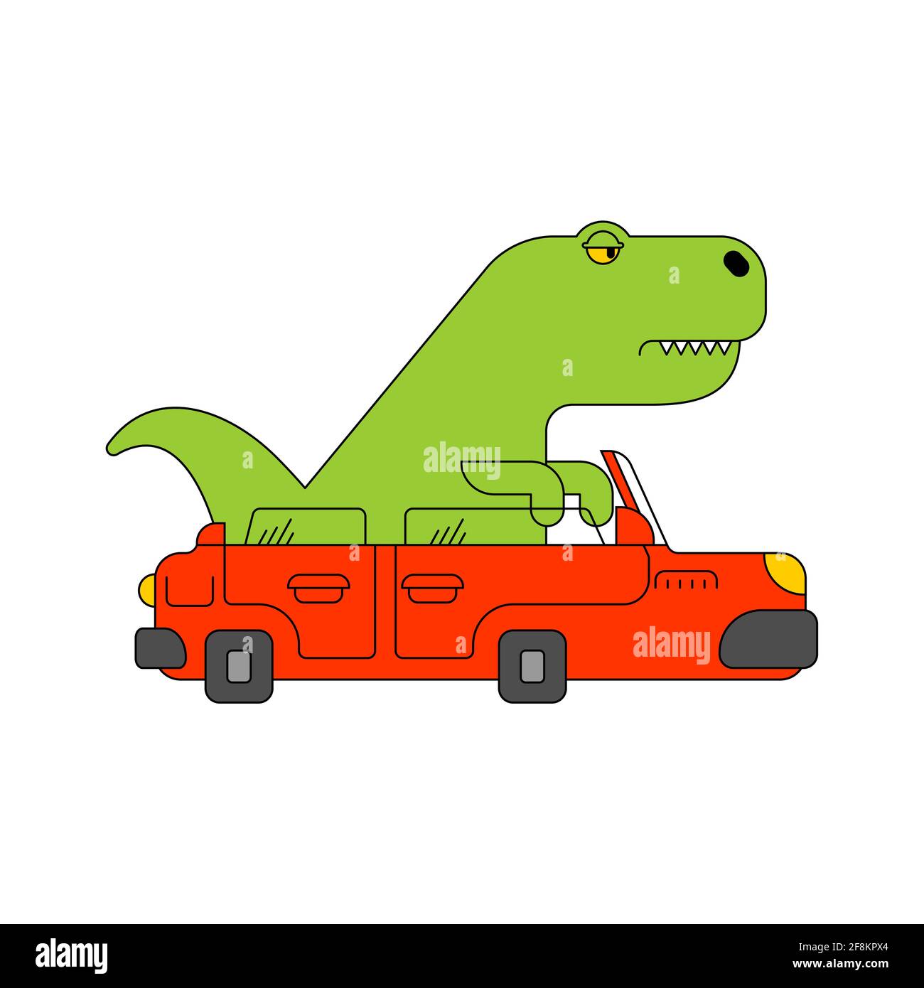 Dinosaurier im Auto. Tyrannosaurus fährt Auto. T-rex im Fahrzeug  Stock-Vektorgrafik - Alamy