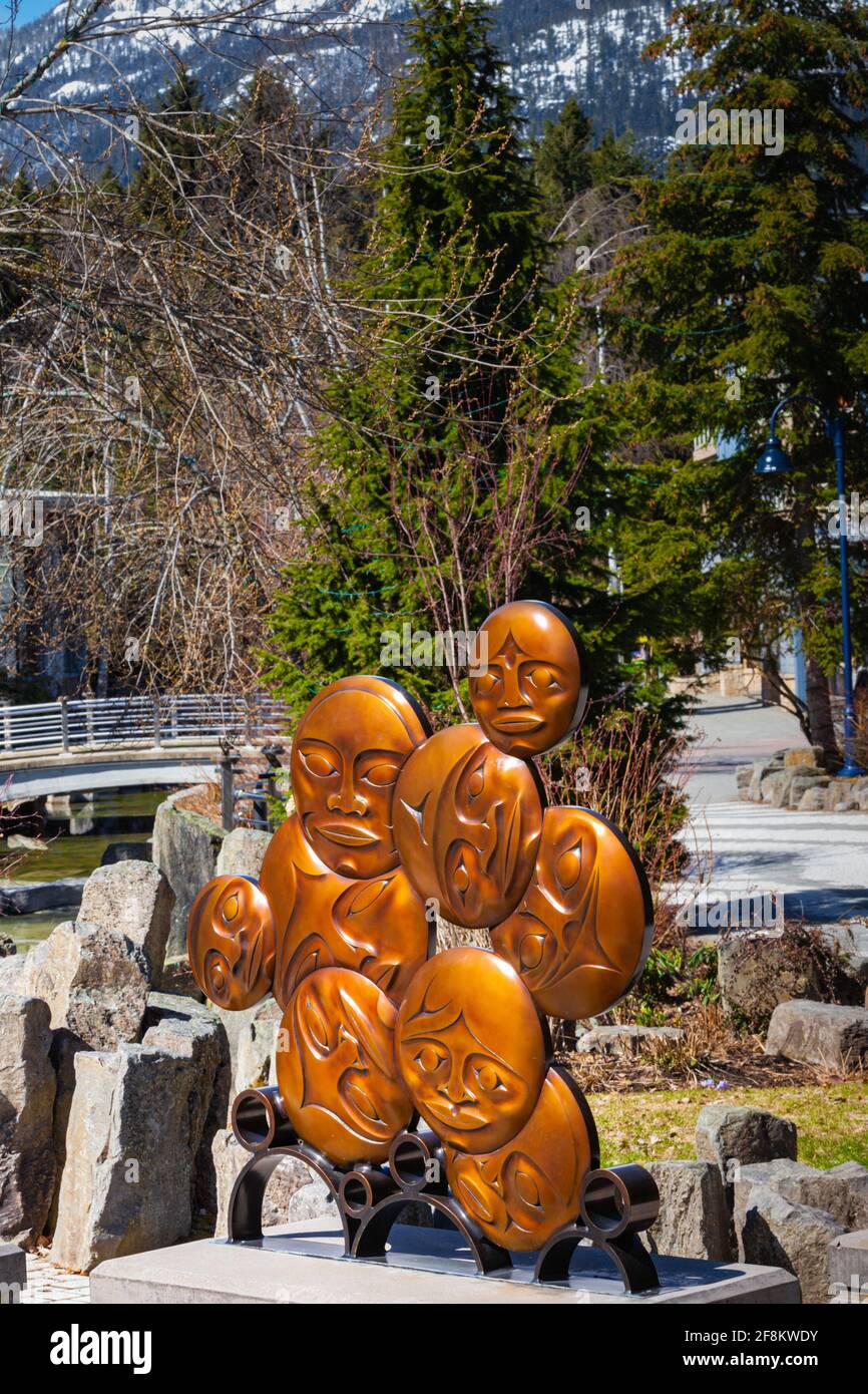 Autochthone Street Art im Whistler Village British Columbia Kanada Stockfoto