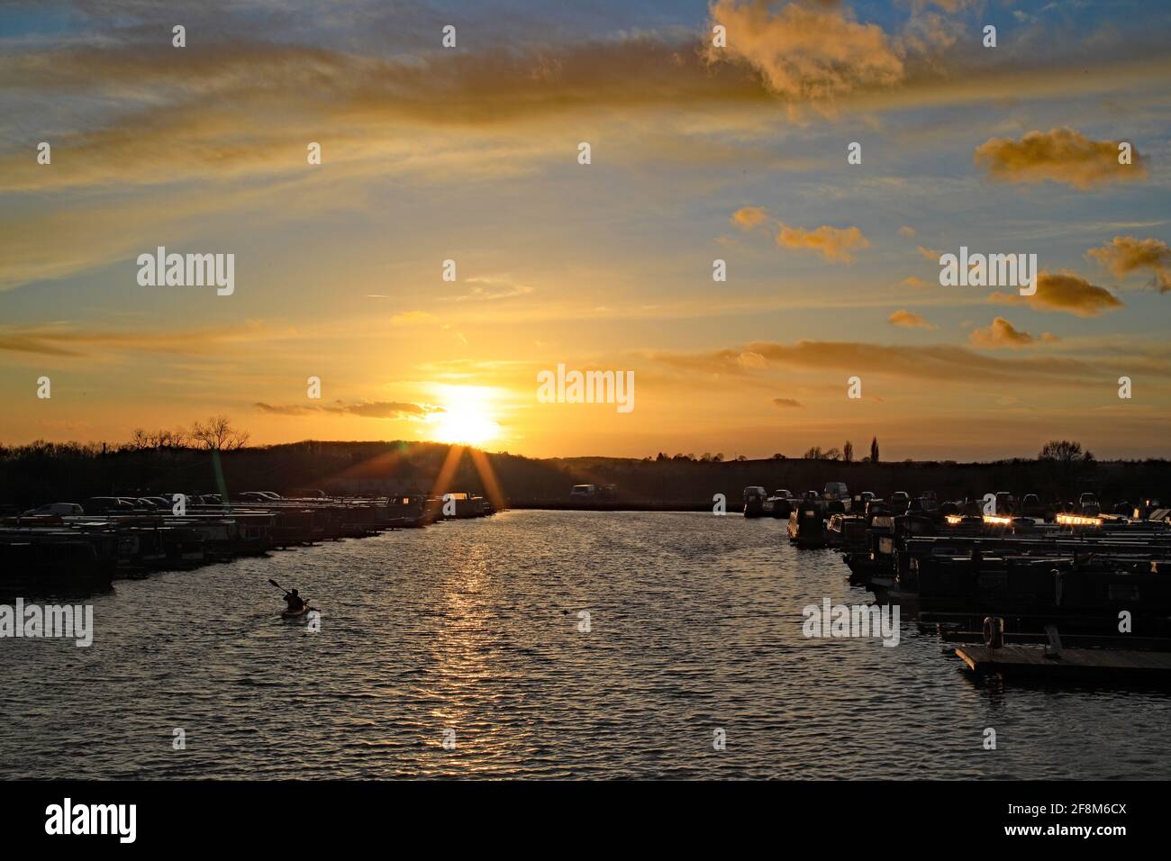 Sonnenuntergang In Bosworth Marina, Leicestershire Stockfoto