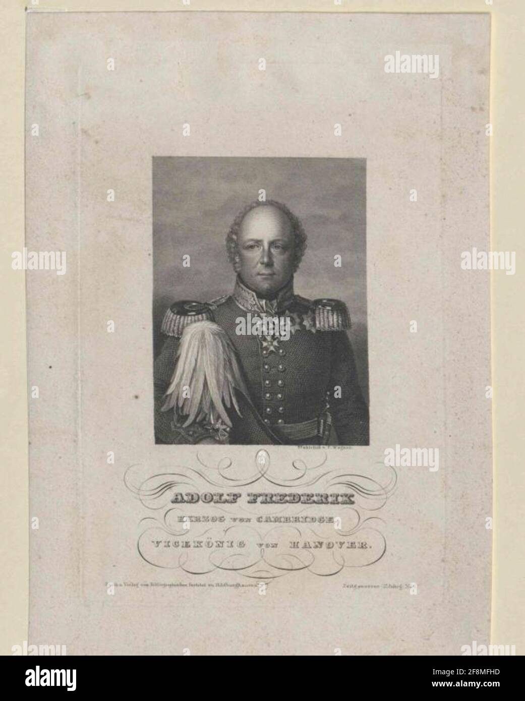 Adolf Friedrich, Herzog von Cambridge Stecher: Wagner, Friedrich (1803) Verlag: Bibliographic Institute of Institute: Hildburghausen Stockfoto