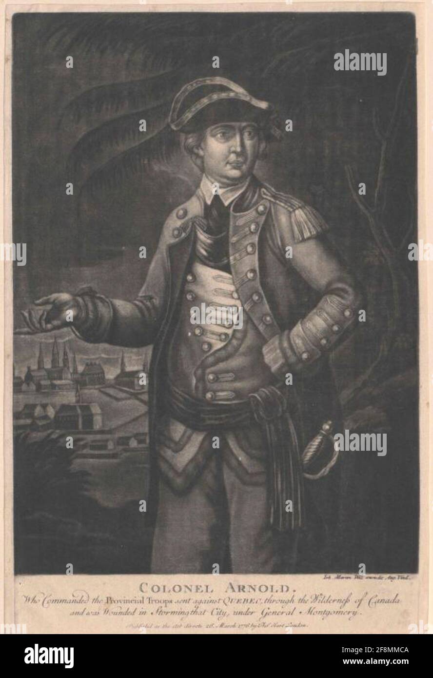 Arnold, Benedict Verlag: Hart, Thomas (1776) Verlag: Will, Johann Martinverlagsort: London Verlagsort: Augsburg Stockfoto