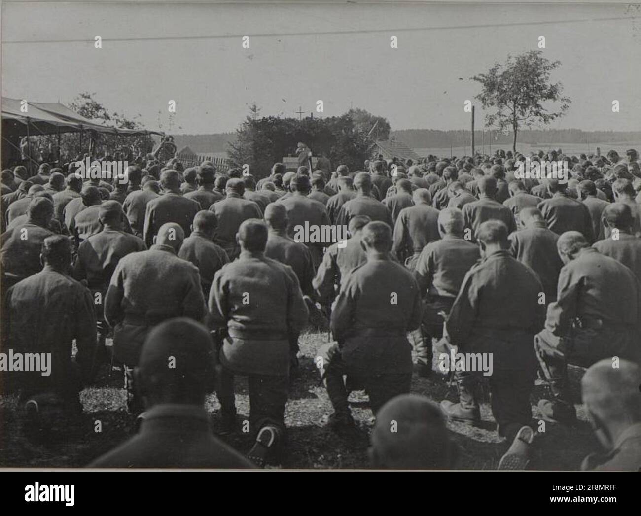 Kaisermesse am 18. August 1916 an der Kommandoeinheit der 25. Infanteriedivision. Stockfoto