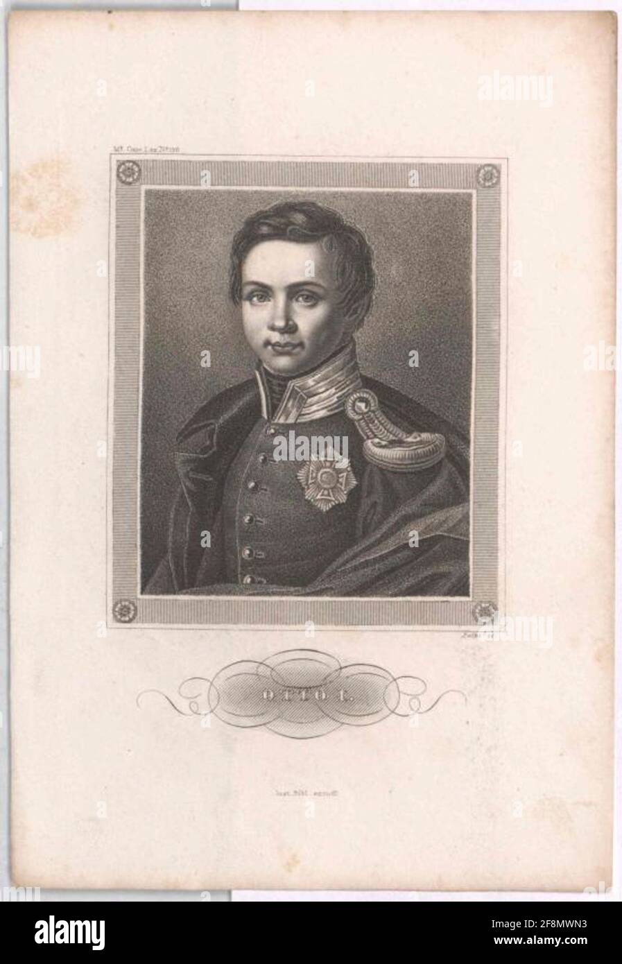 Otto I., König von Griechenland. Stockfoto