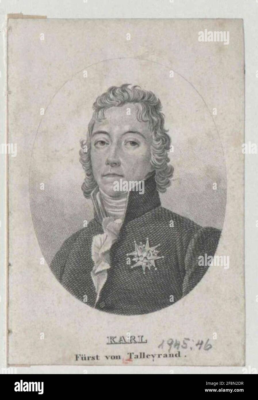 Talleyrand Perigord, Charles Maurice Herzog Anonym Stich mit deutscher Legende Stockfoto