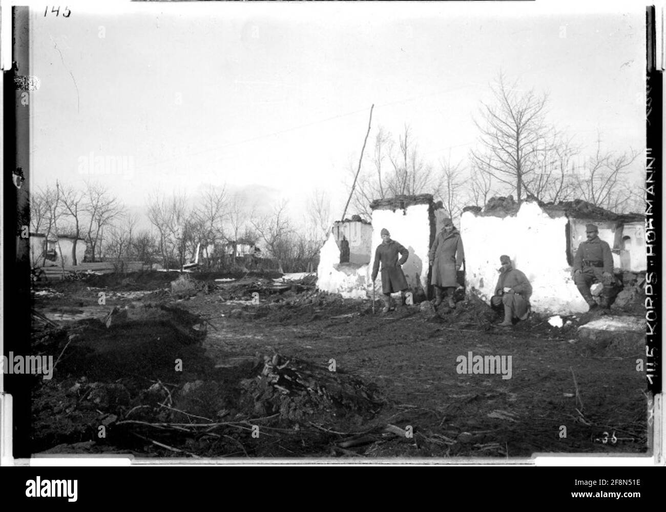 Bieniawa ruinierte Hacken; Galizien, Stypa-Fluss; Fotografien: Corps Hofmann. Stockfoto