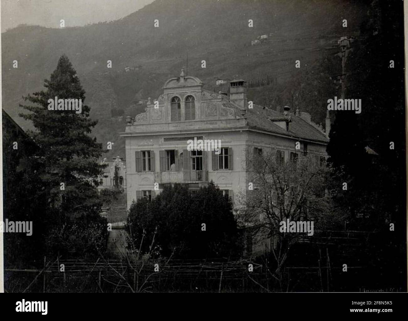 Gries in Bozen.Reservespital und Erholungsheim für weibliche Assistenten u. Armée Schwestern. (Pension Monsejour). Stockfoto
