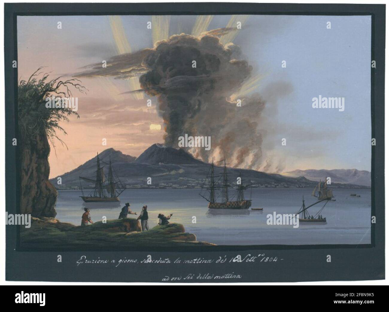 Eruption einen Tag, gelang am Morgen des 16. Sept. 1804 Uhr morgens. Stockfoto