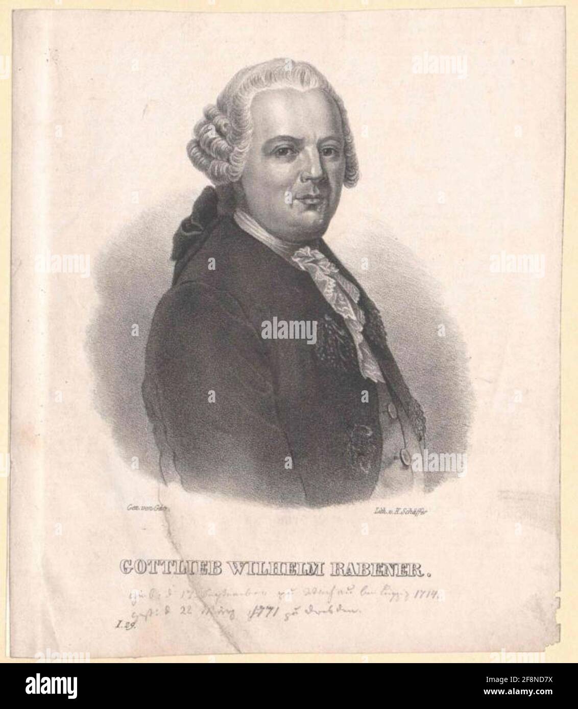 Rabener, Gottlieb Wilhelm. Stockfoto