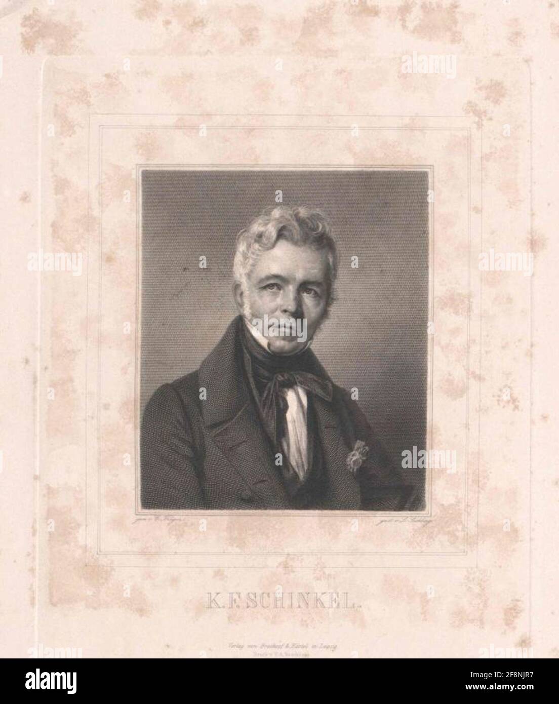 Schinkel, Karl Friedrich Stecher: Sichling, Lazarus Gottliebsprinter: Brockhaus, Friedrich ArnoldVerlag: Breitkopf und Härtel Datierung: 1836 / 1863Sortieren: Leipzig Stockfoto