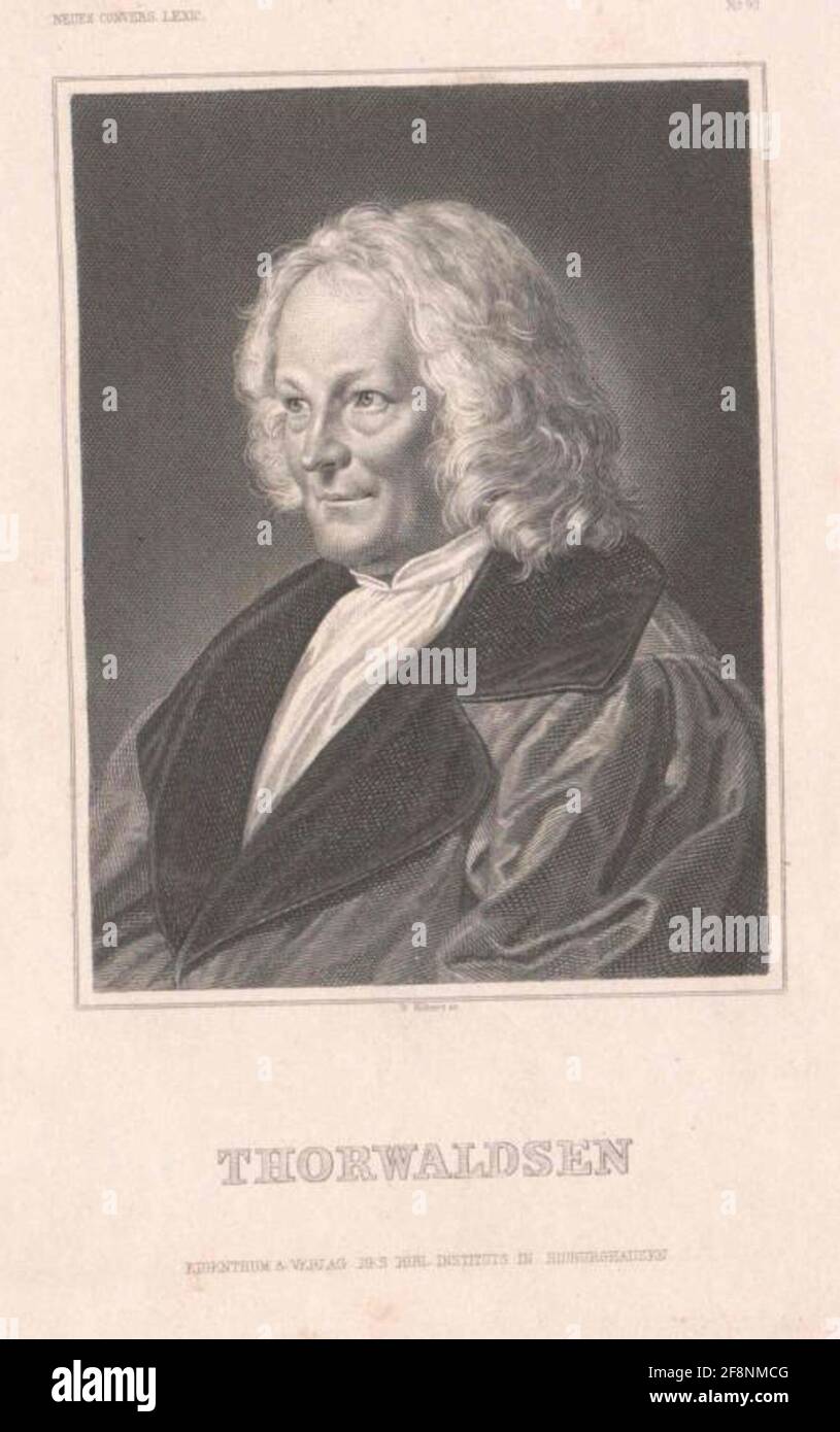 Thorvaldsen, Bertel Stecher: Kühner, Traugott Verlag: Bibliographisches Institut: Hildburghausen Stockfoto