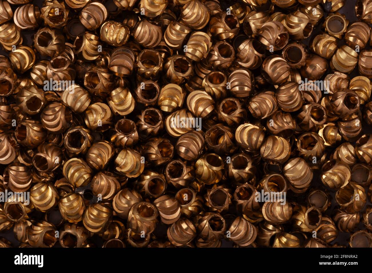 Goldene Perlen Nahaufnahme Hintergrund Stockfoto