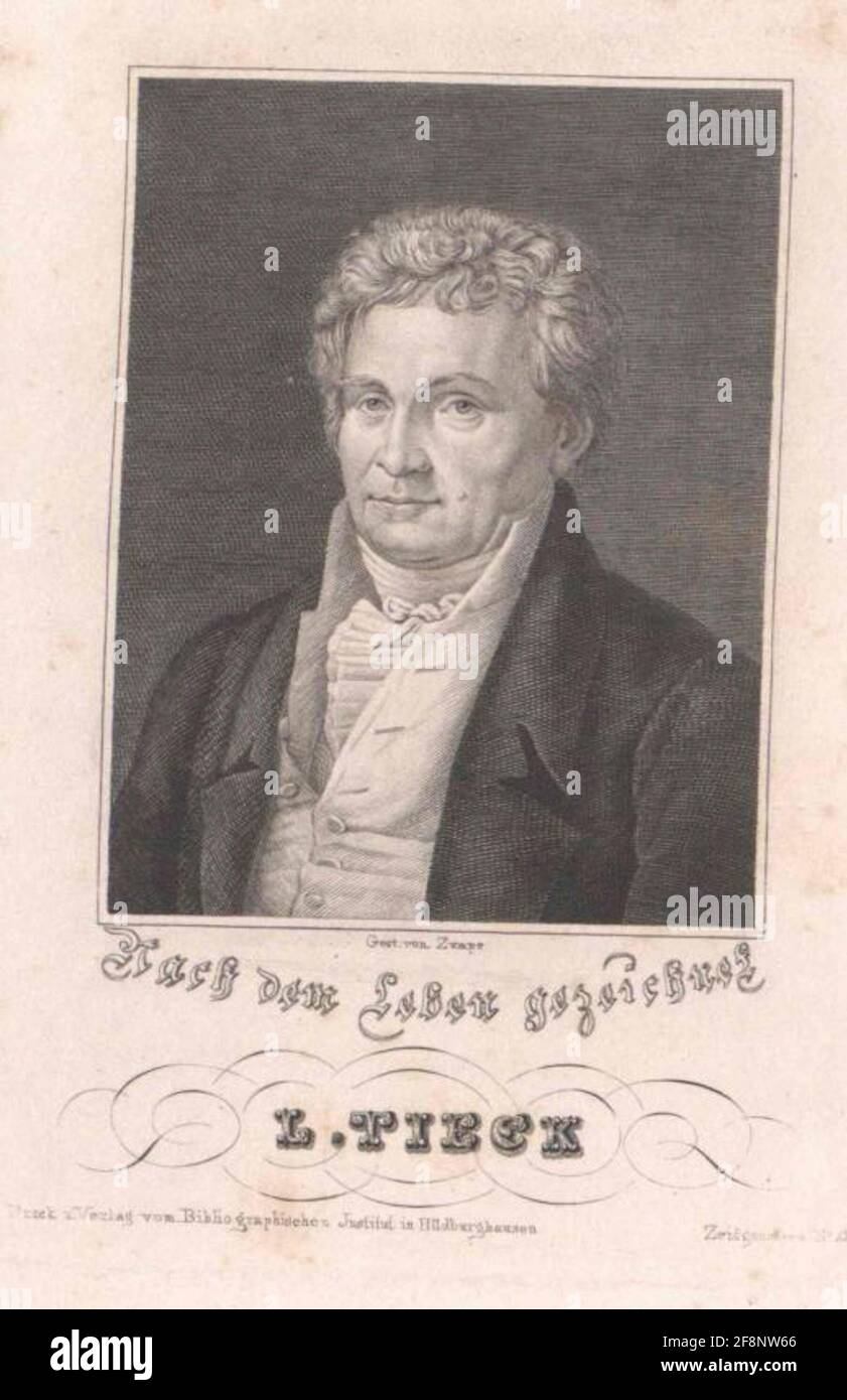 Tieck, Ludwig Stecher: Zampe, Gustav Adolph Ludwigverlag: Bibliographisches Institut: Hildburghausen Stockfoto