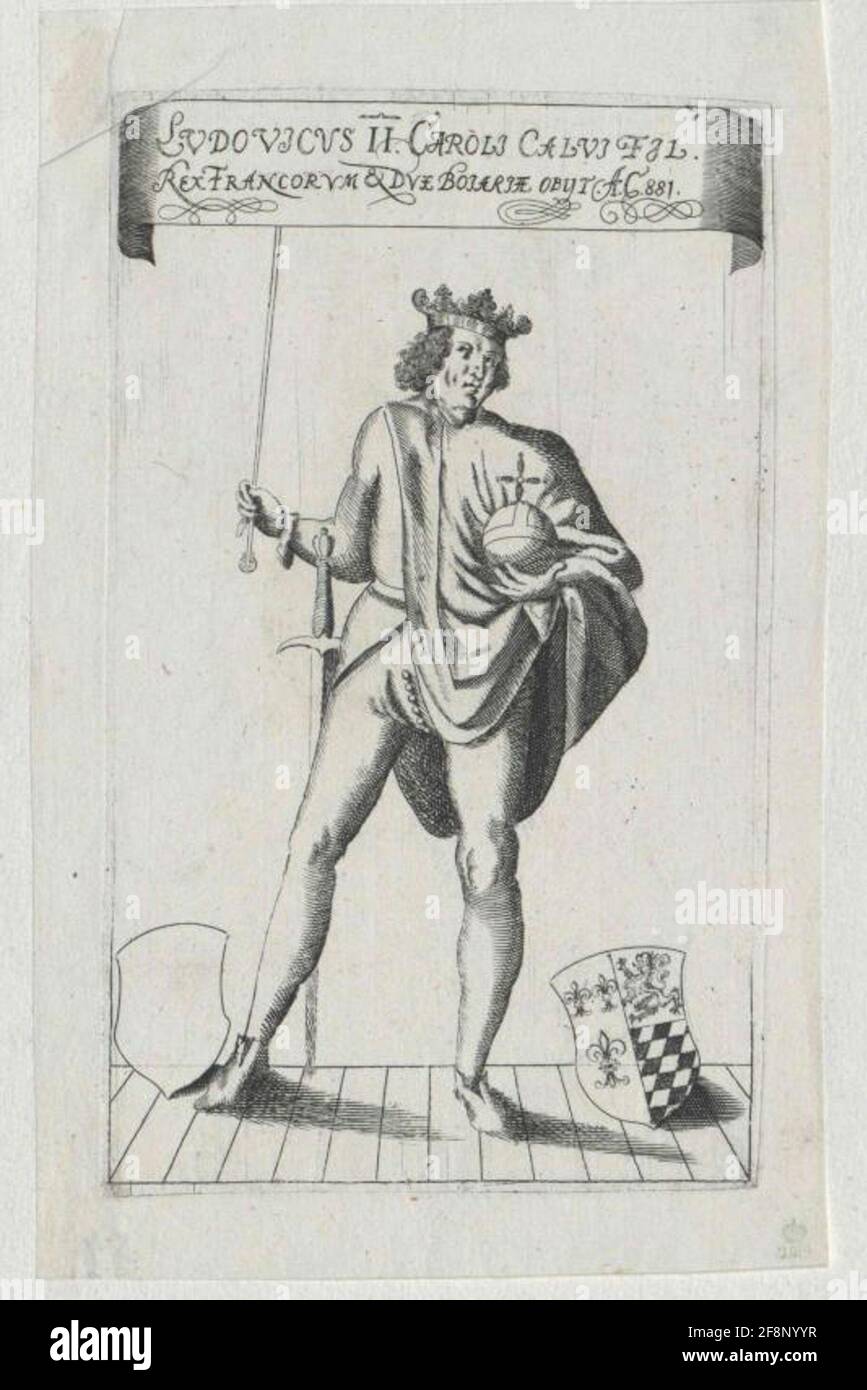 Ludwig II., der Stammler König von Frankreich 1601/1650 Stockfoto