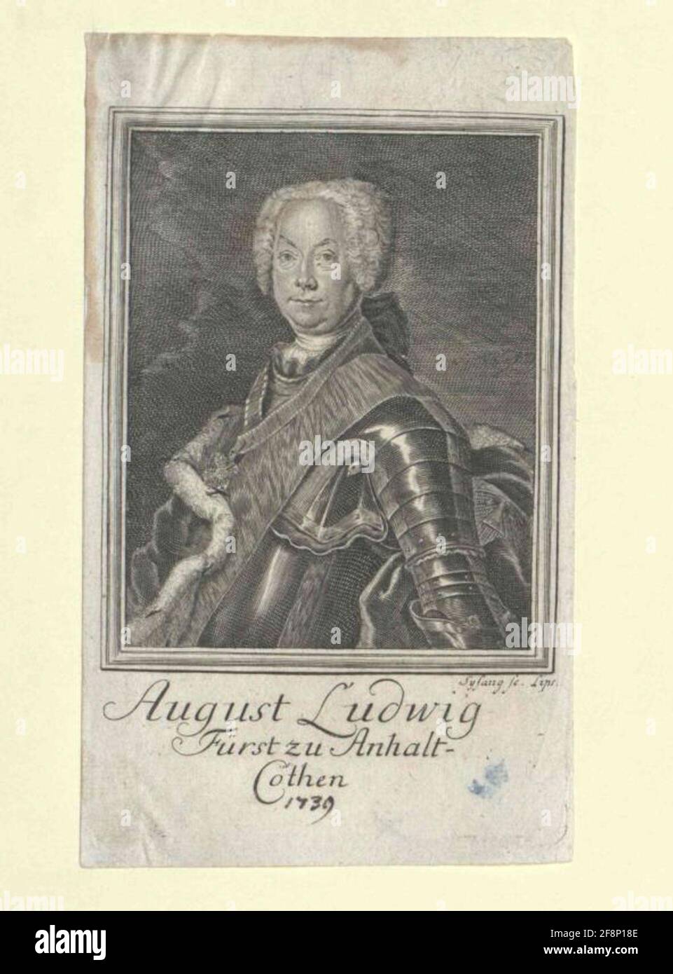 Anhalt-Köthen, August Prinz Stecher: Sysang, Johann Christoph Stockfoto