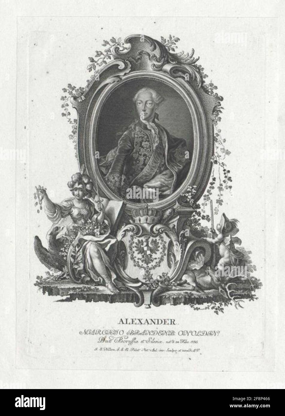 Christian Friedrich Karl Alexander, Markgrave von Brandenburg-Ansbach Designer: Nilson, Johannes EasaiStecher: Nilson, Johannes EasaiSverleger: Nilson, Johannes EasaiEntstehung: 1757 / 1767Faktable Genesis: Augsburg Stockfoto