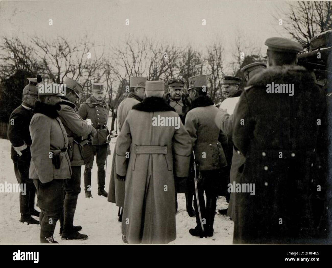 Besuch des Generalkommandanten der Armee von Linsingen bei der 10. Division am 17.2. 1916. Stockfoto