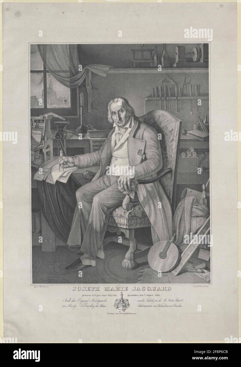 Jacquard, Joseph Marie. Stockfoto