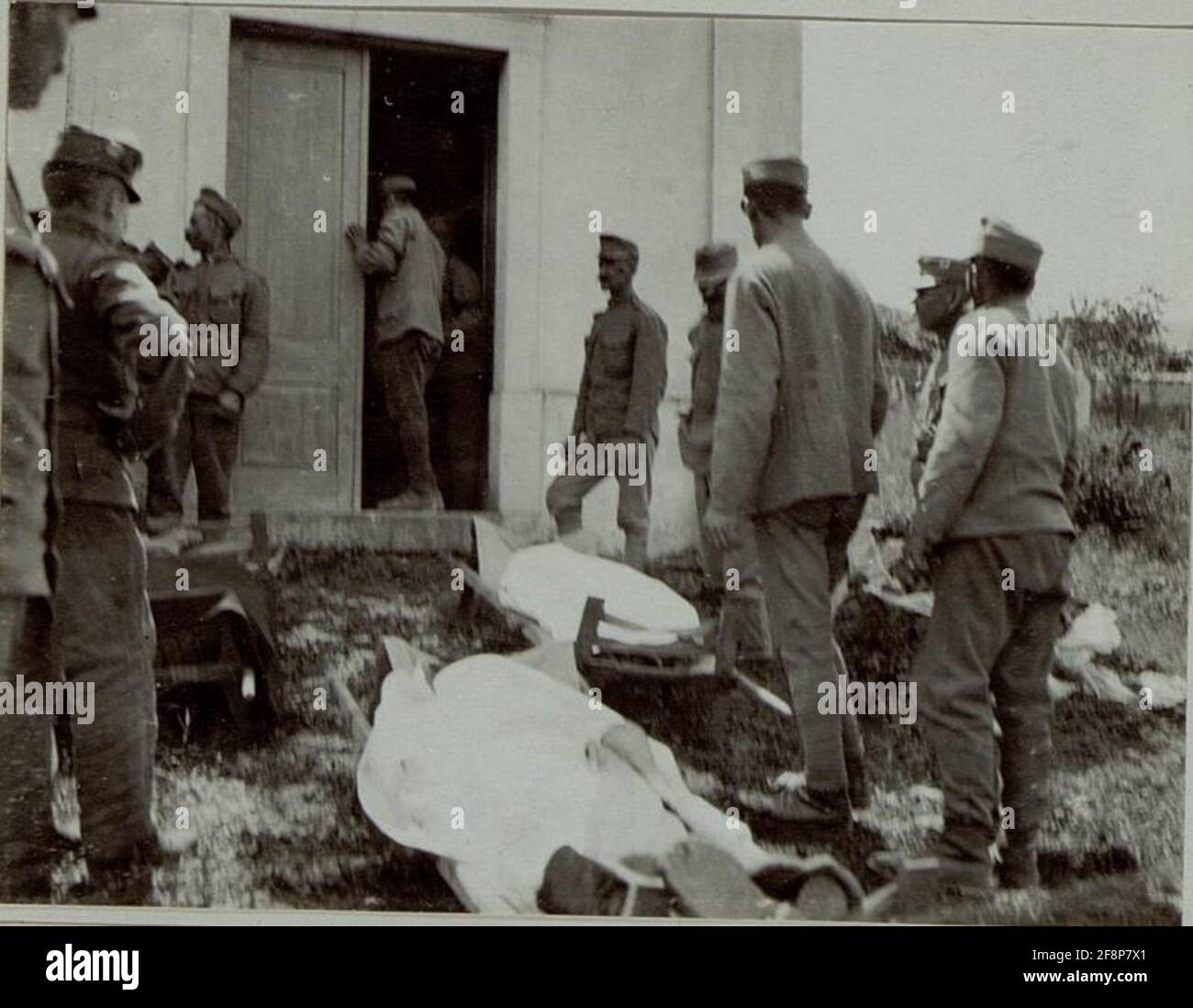 Gefallene Soldaten. Stockfoto
