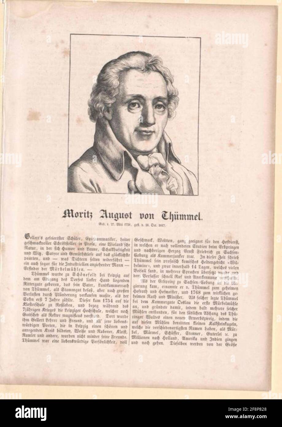 Moritz august von thummel Fotos und Bildmaterial in hoher Auflösung